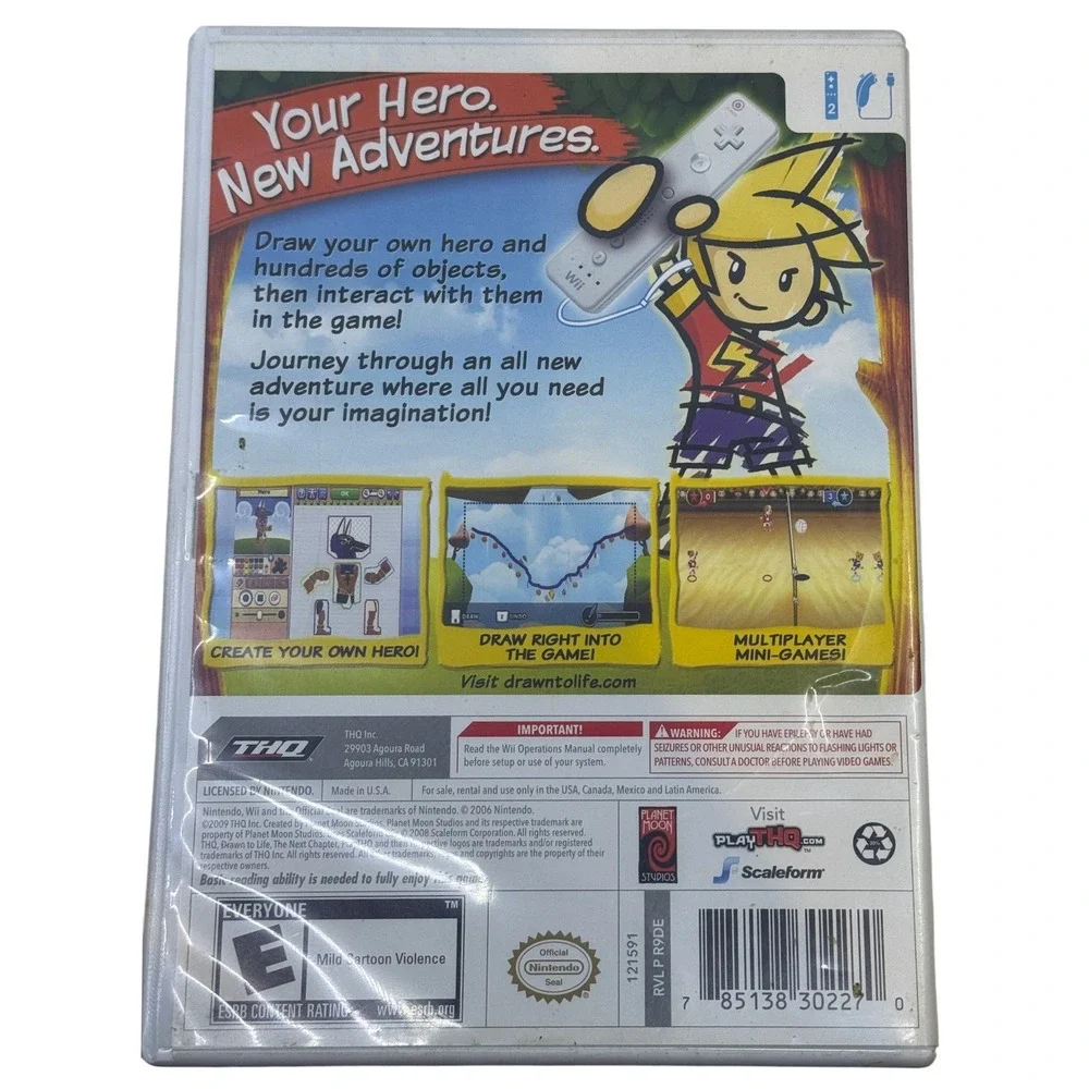 Drawn to Life The Next Chapter Nintendo Wii Game CIB THQ Action Adventure 2009‎